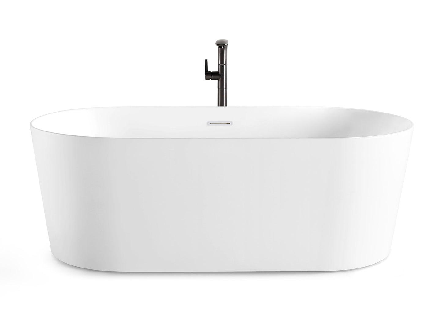 CD 60-inch BT-03 Matte White Modern Freestanding Bathtub (Acrylic)