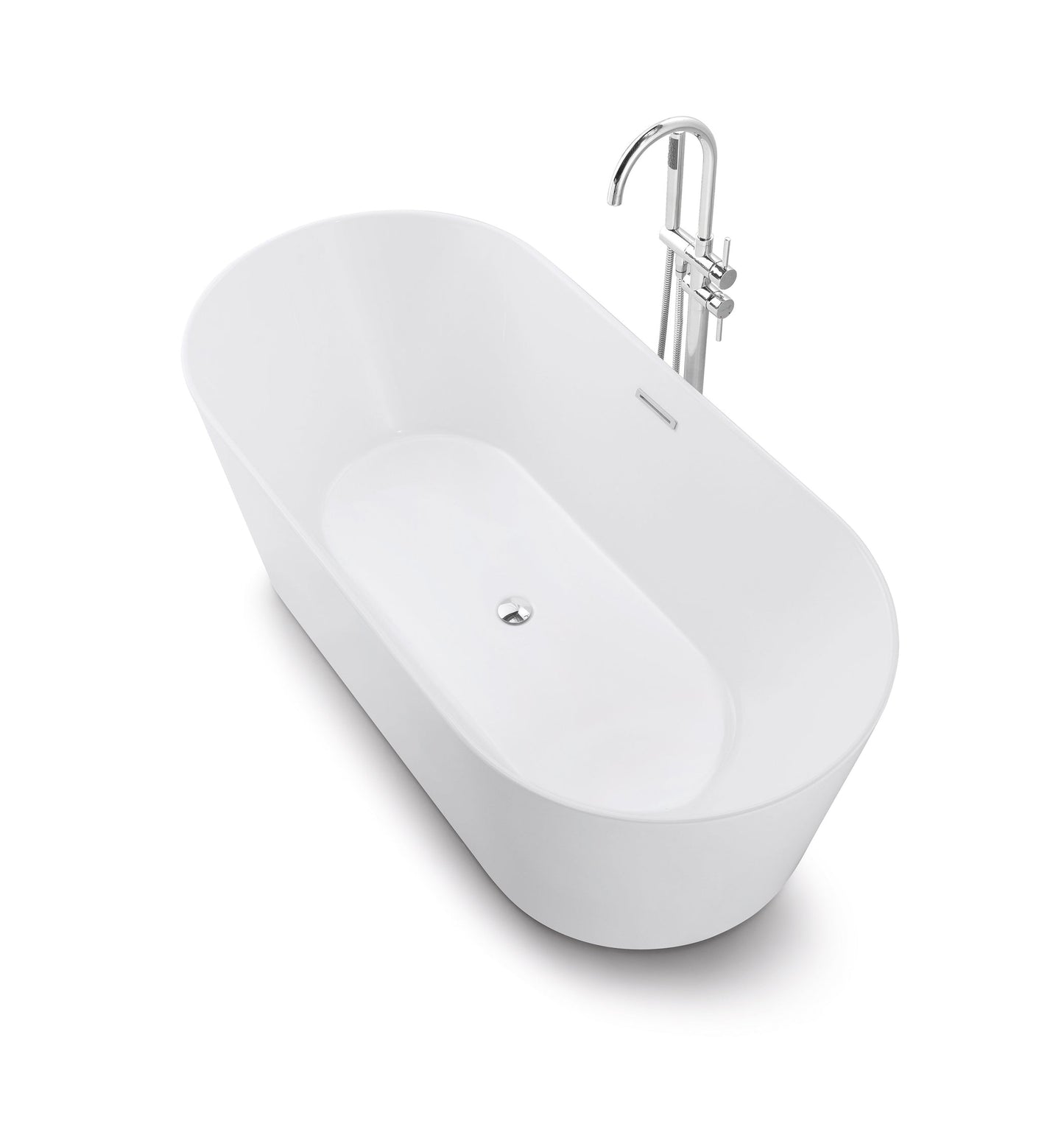 CD 67-inch BT-03 Gloss White Modern Freestanding Bathtub (Acrylic)