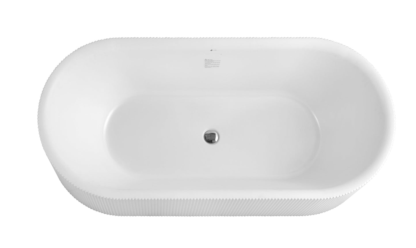 CD 60-inch SP-1869 Matte White Modern Freestanding Bathtub (Acrylic)