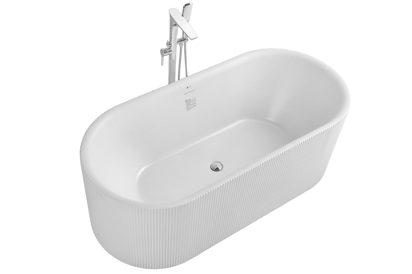 CD 60-inch SP-1869 Matte White Modern Freestanding Bathtub (Acrylic)
