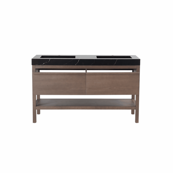 BIBURY 60” CHESTNUT OAK FREESTANDING MODERN BATHROOM VANITY