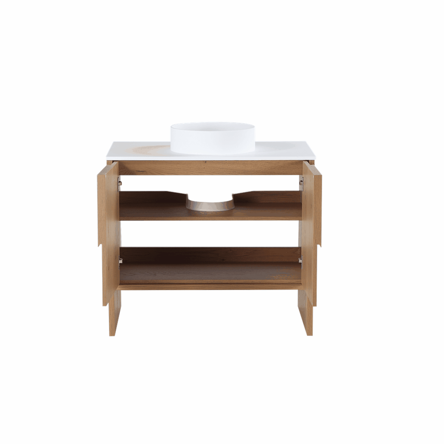 CELLE 36” DARK WALNUT FREESTANDING MODERN BATHROOM VANITY