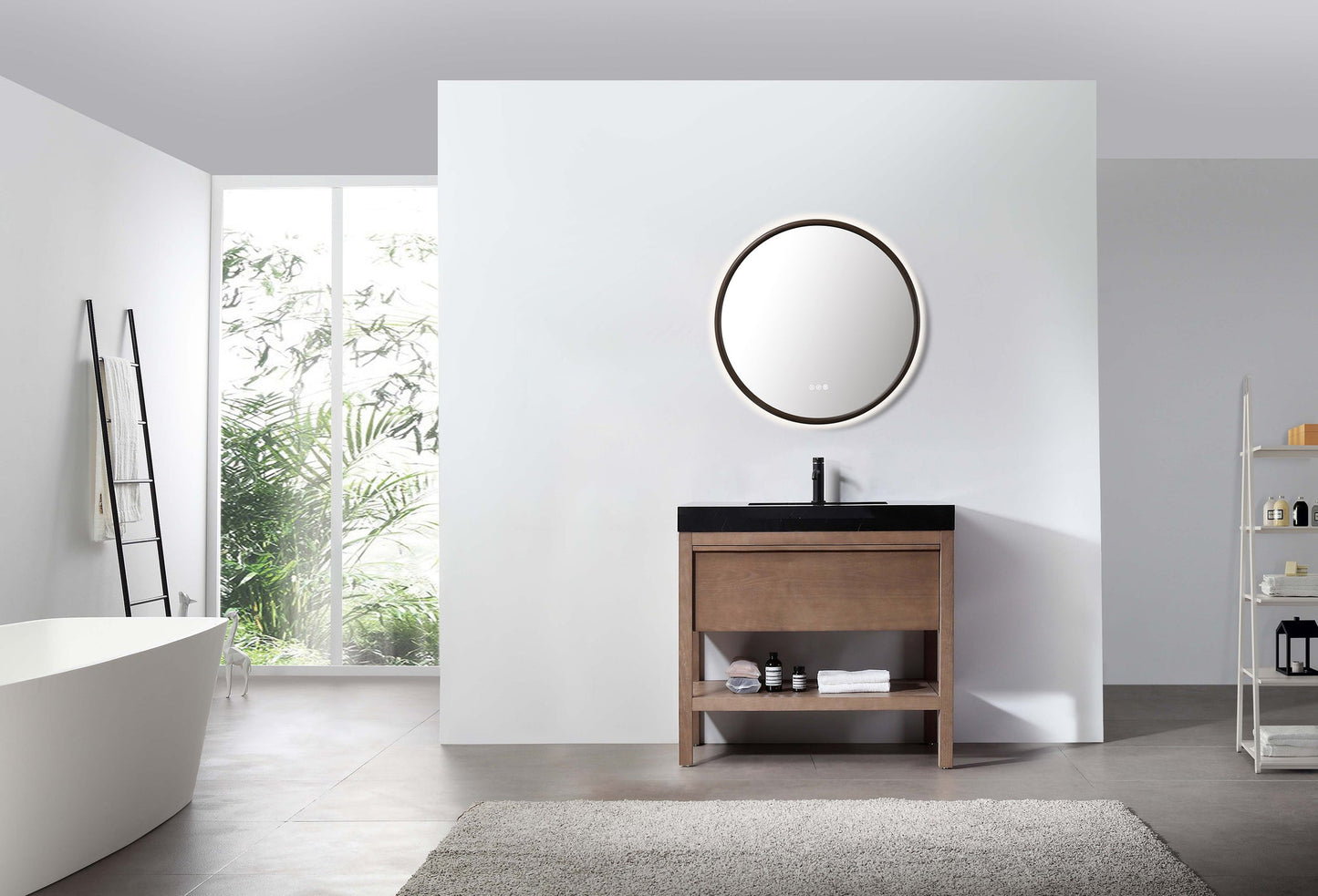 Mirror ZEN 30-inch Chestnut Oak (with LED Lighting)