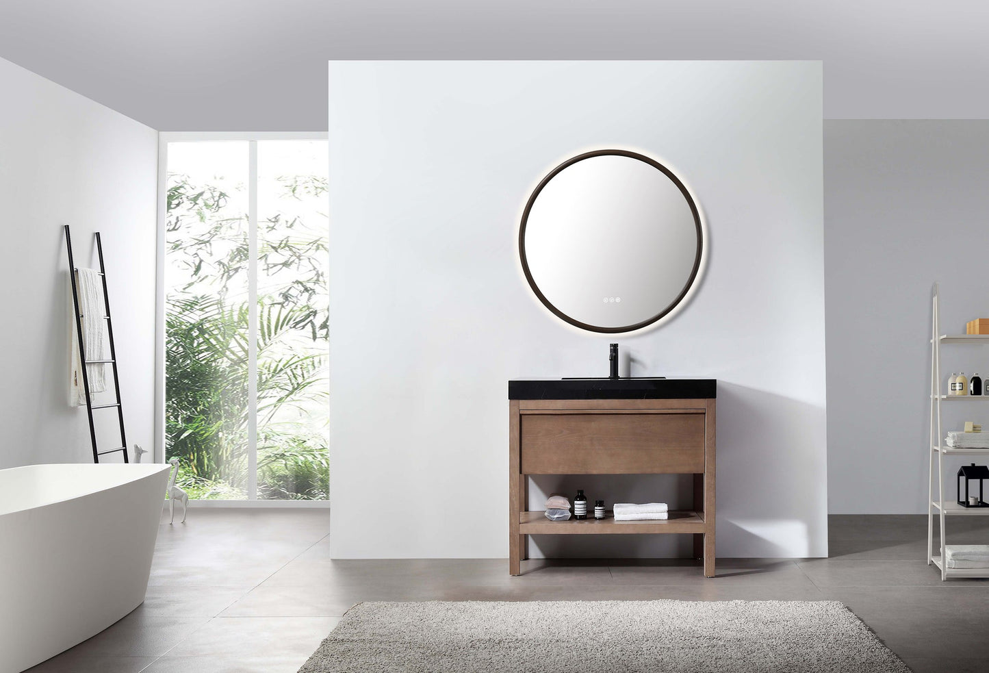 Mirror ZEN 36-inch Chestnut Oak (with LED Lighting)