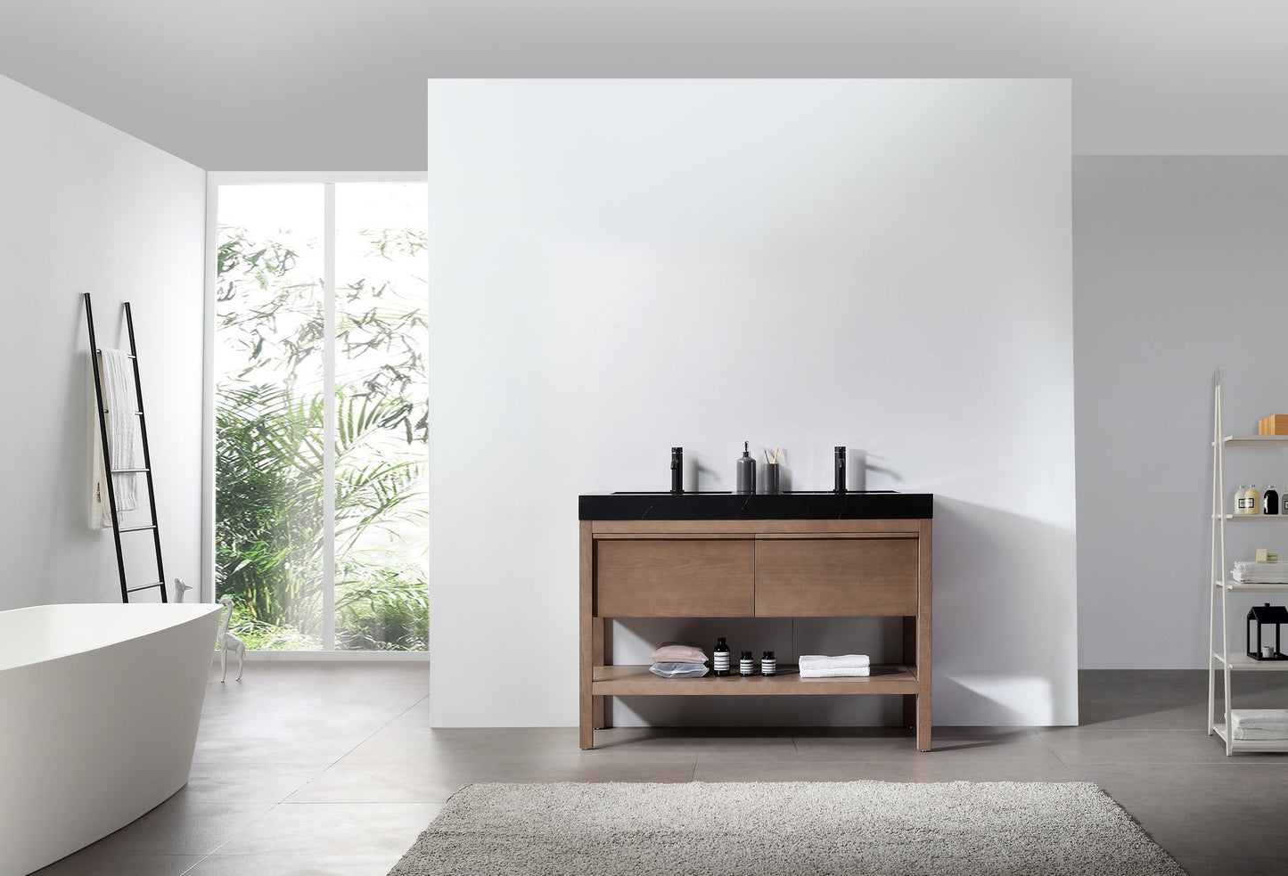 BIBURY 48” CHESTNUT OAK FREESTANDING MODERN BATHROOM VANITY