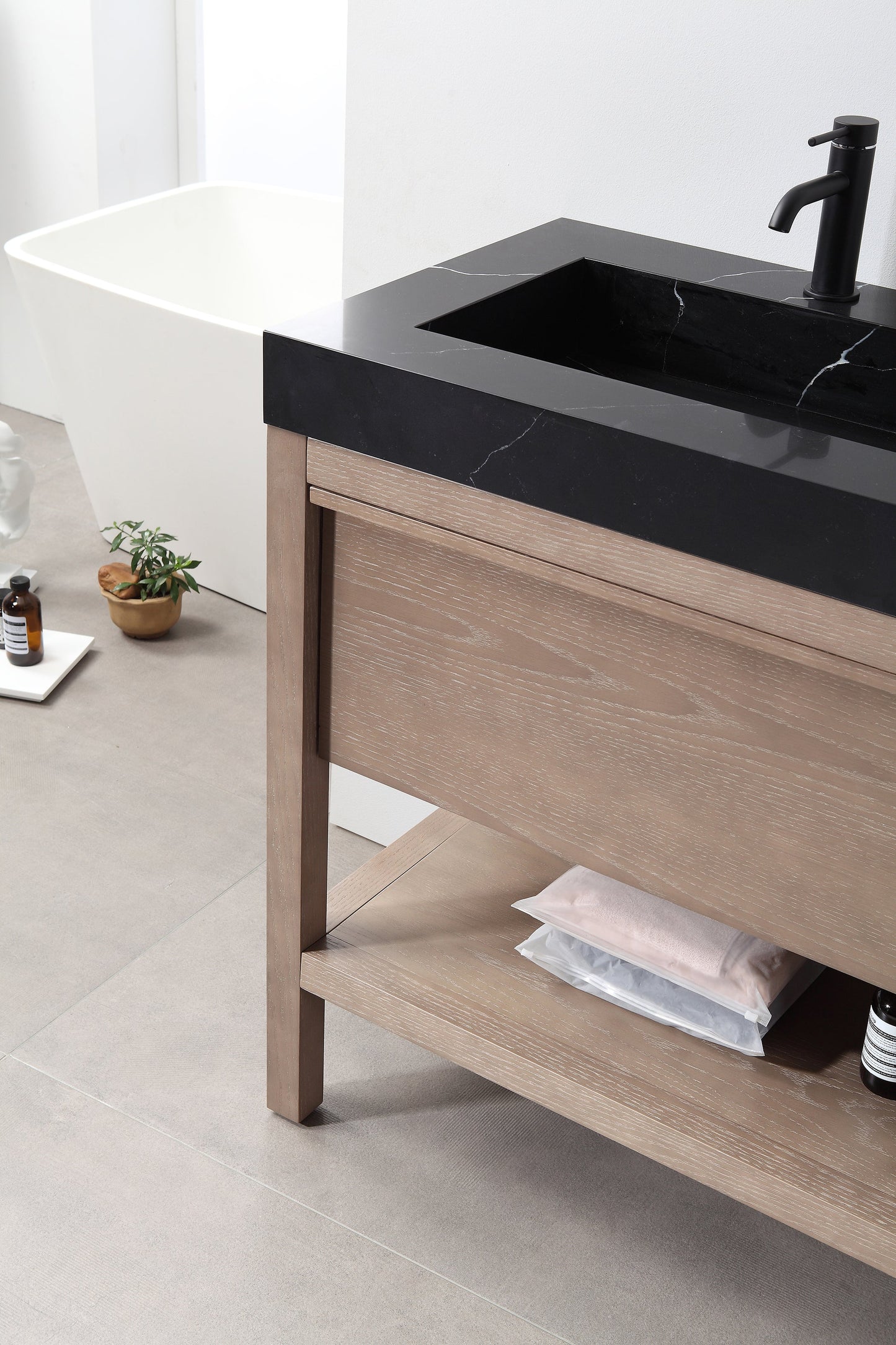 BIBURY 72” CHESTNUT OAK FREESTANDING MODERN BATHROOM VANITY