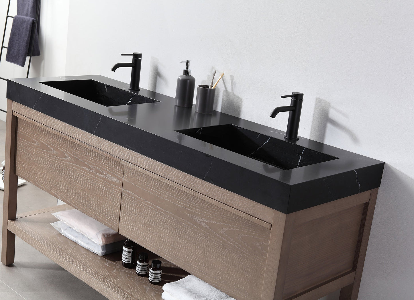 BIBURY 72” CHESTNUT OAK FREESTANDING MODERN BATHROOM VANITY