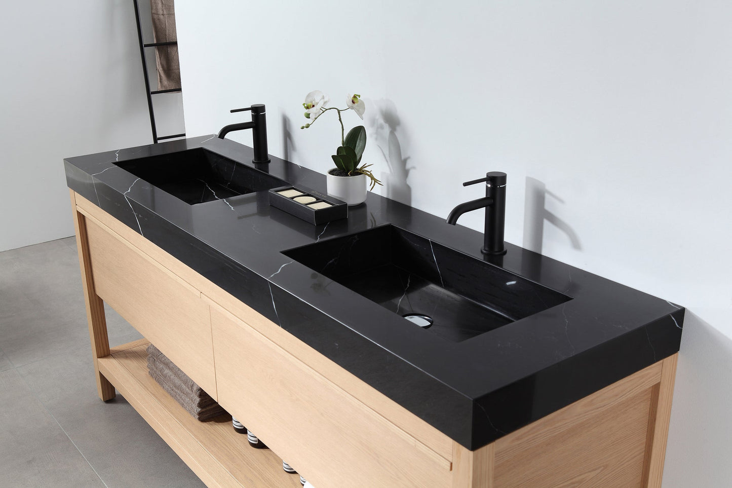 BIBURY 72” WHITEWASH OAK FREESTANDING MODERN BATHROOM VANITY