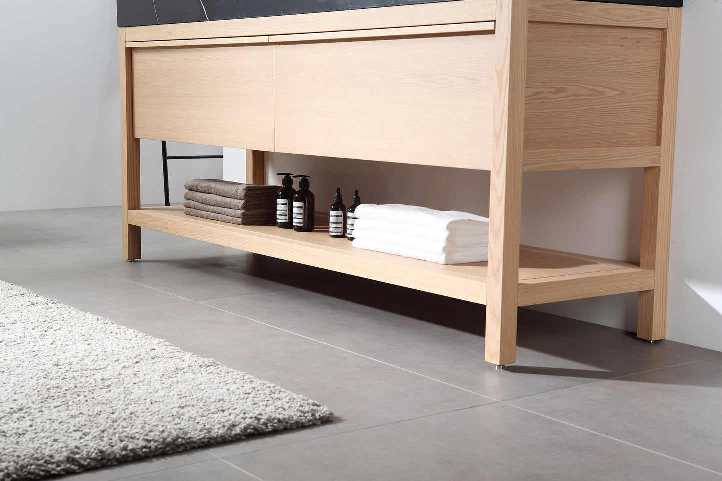 BIBURY 72” WHITEWASH OAK FREESTANDING MODERN BATHROOM VANITY