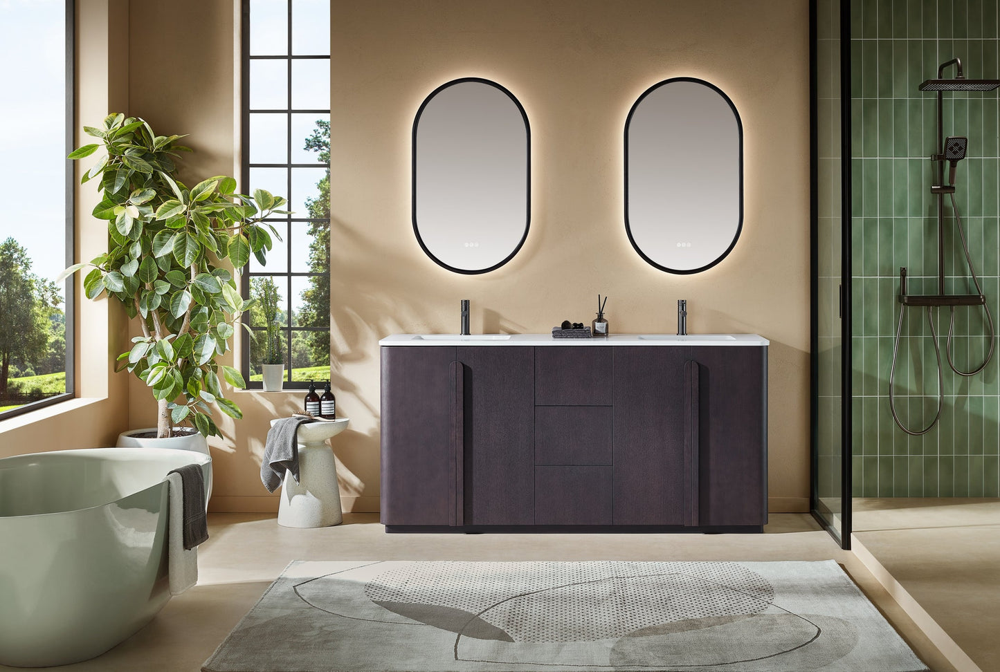 PARMA 72” ESPRESSO OAK FREESTANDING BATHROOM VANITY