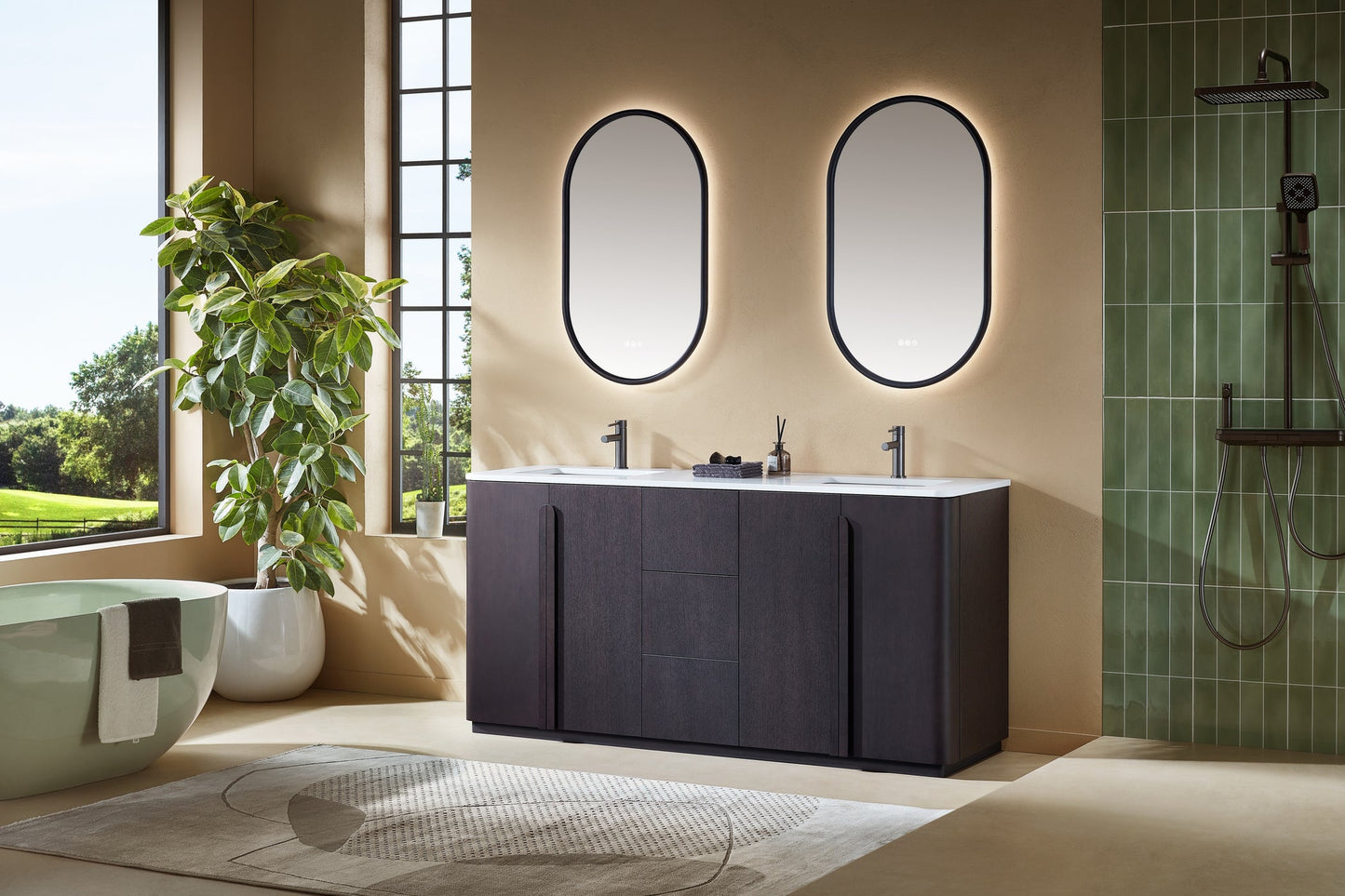 PARMA 72” ESPRESSO OAK FREESTANDING BATHROOM VANITY