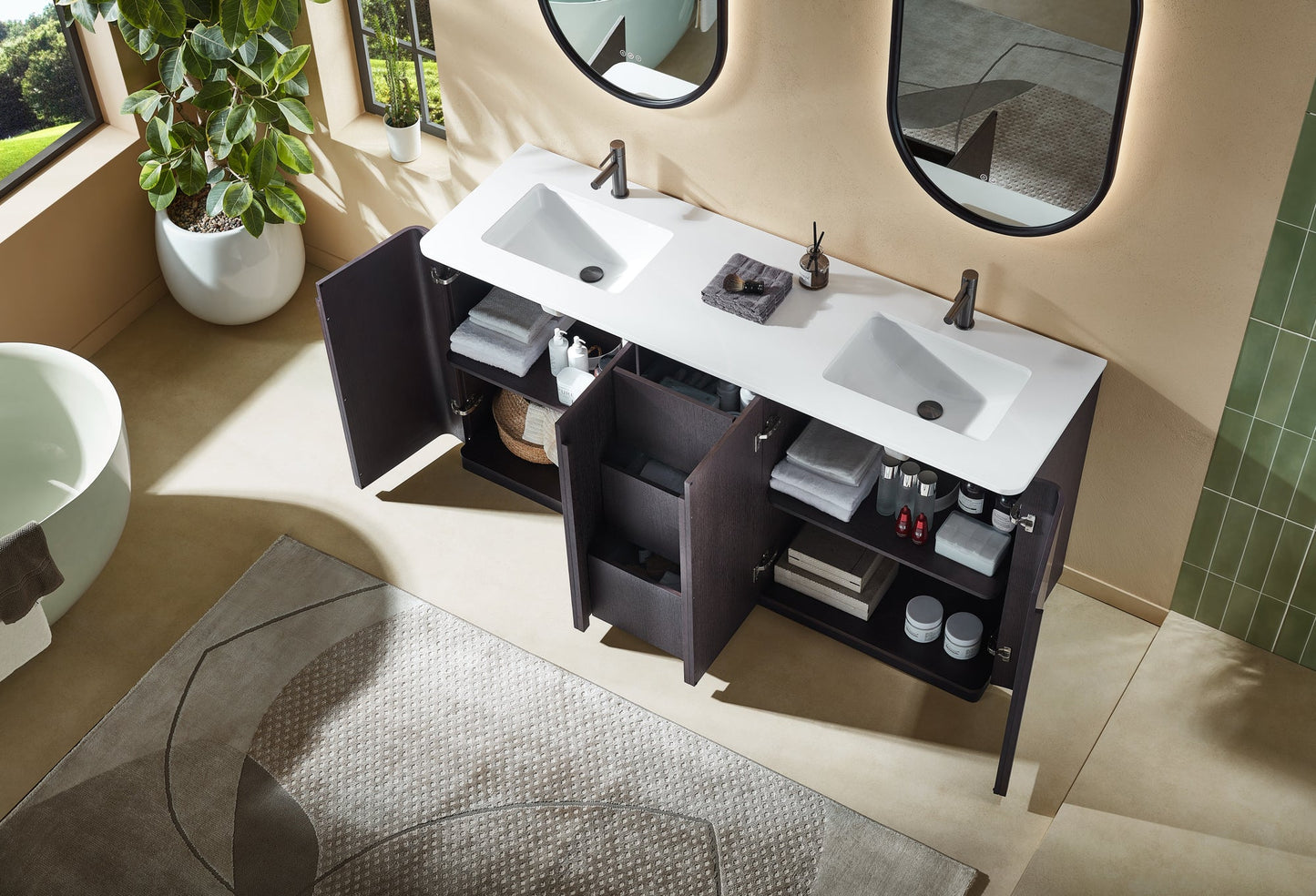 PARMA 72” ESPRESSO OAK FREESTANDING BATHROOM VANITY