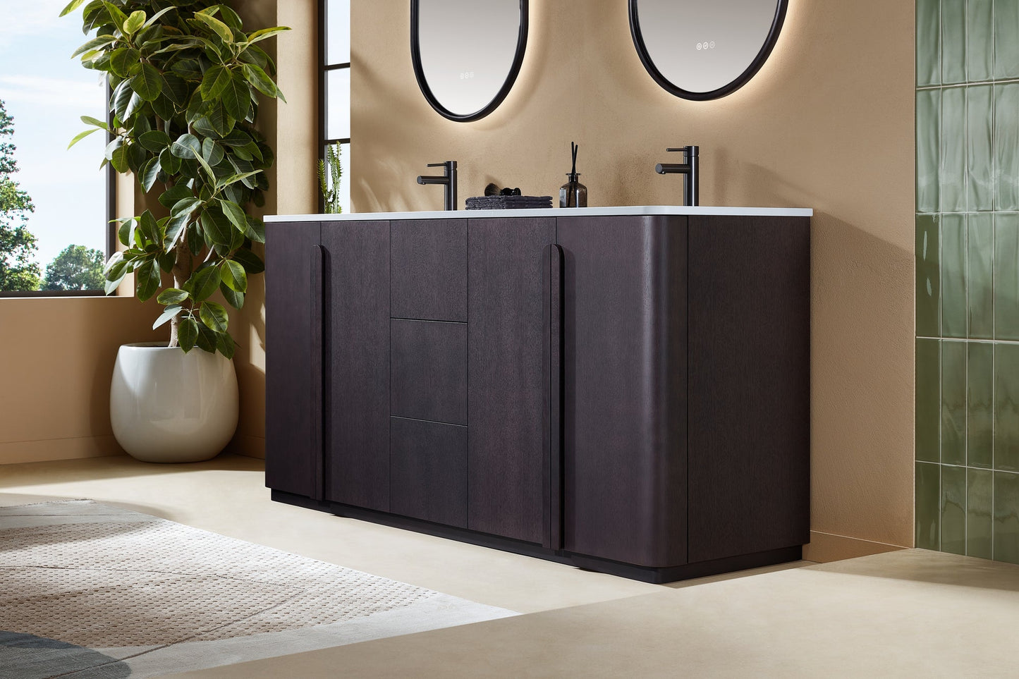 PARMA 72” ESPRESSO OAK FREESTANDING BATHROOM VANITY