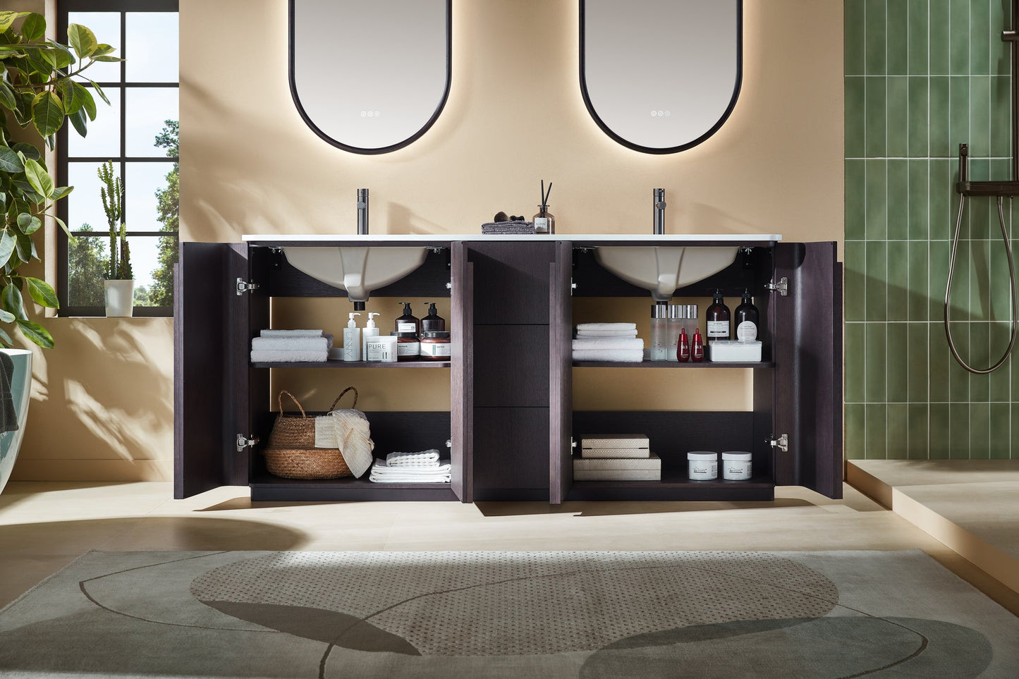 PARMA 72” ESPRESSO OAK FREESTANDING BATHROOM VANITY
