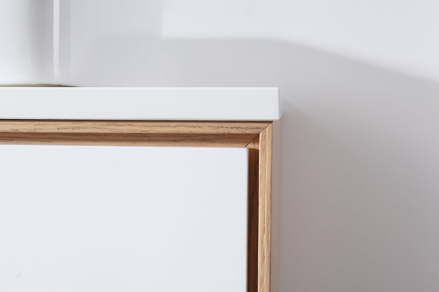 PORTREE 48” MATTE WHITE MID-CENTURY FREESTANDING BATHROOM VANITY