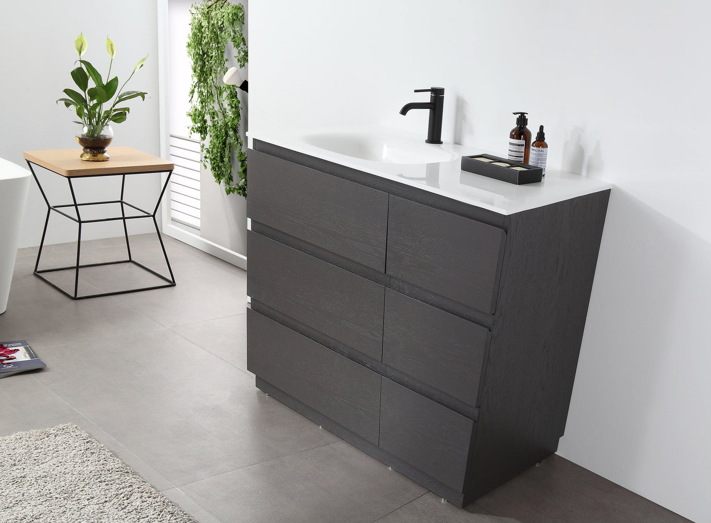 ROTHENBURG 42” CHARCOAL FREESTANDING MODERN BATHROOM VANITY