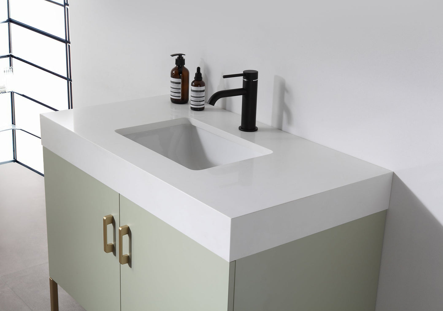VEEMON 36” PINE MIST DUAL MOUNT MODERN BATHROOM VANITY