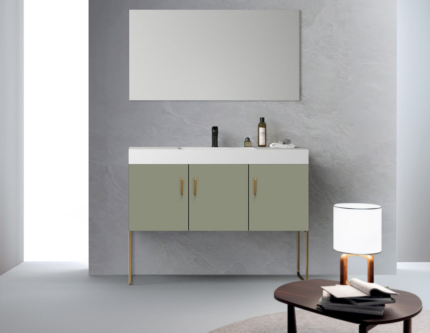 VEEMON 48” PINE MIST DUAL MOUNT MODERN BATHROOM VANITY