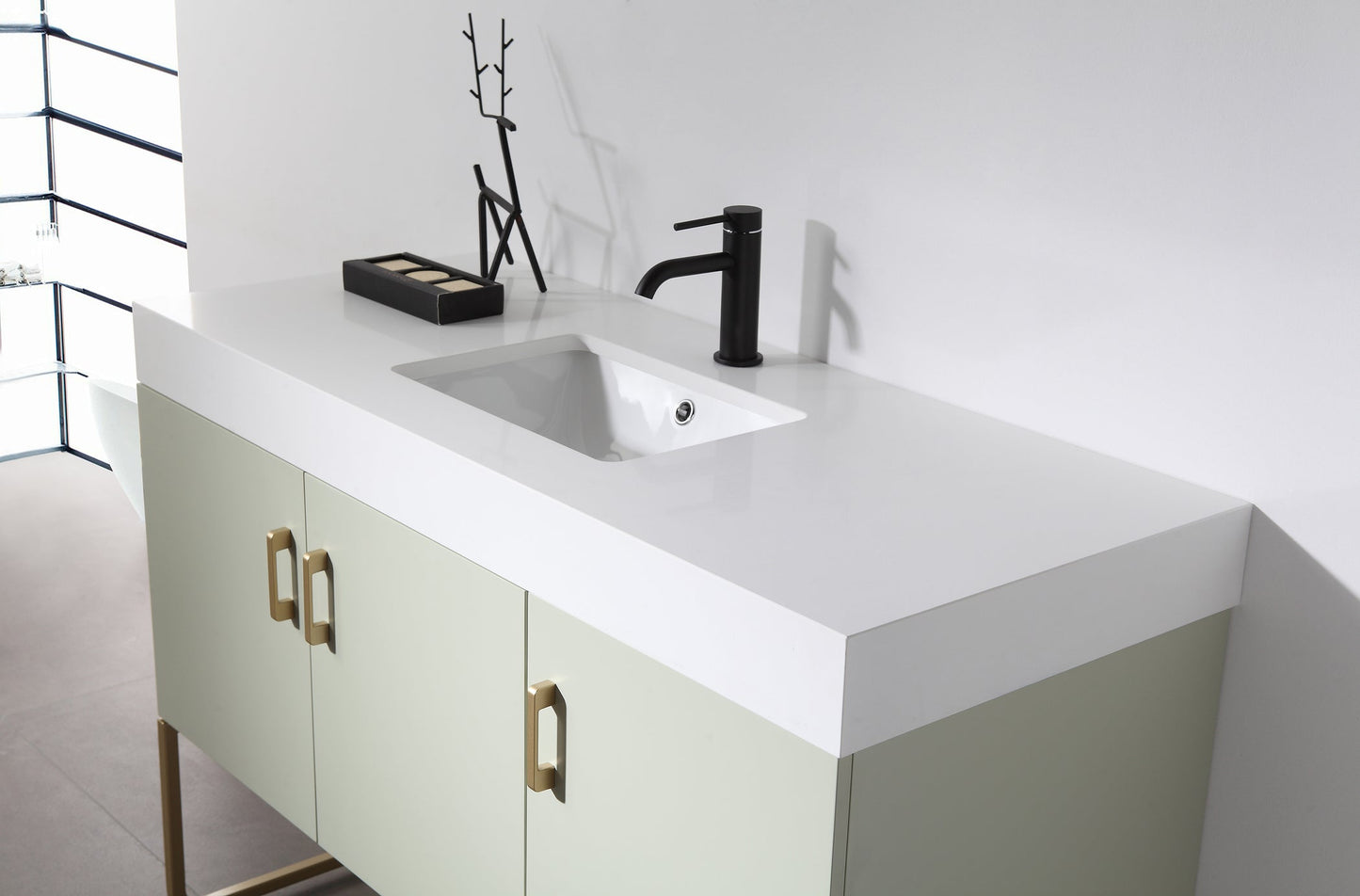 VEEMON 48” PINE MIST DUAL MOUNT MODERN BATHROOM VANITY