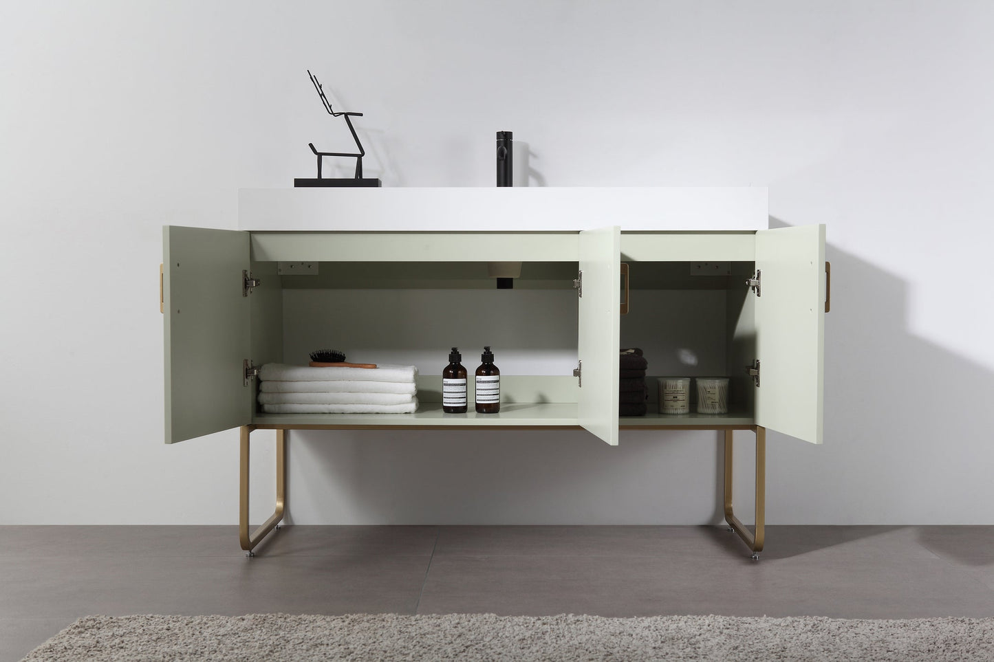 VEEMON 48” PINE MIST DUAL MOUNT MODERN BATHROOM VANITY