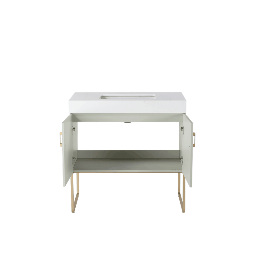 VEEMON 36” PINE MIST DUAL MOUNT MODERN BATHROOM VANITY