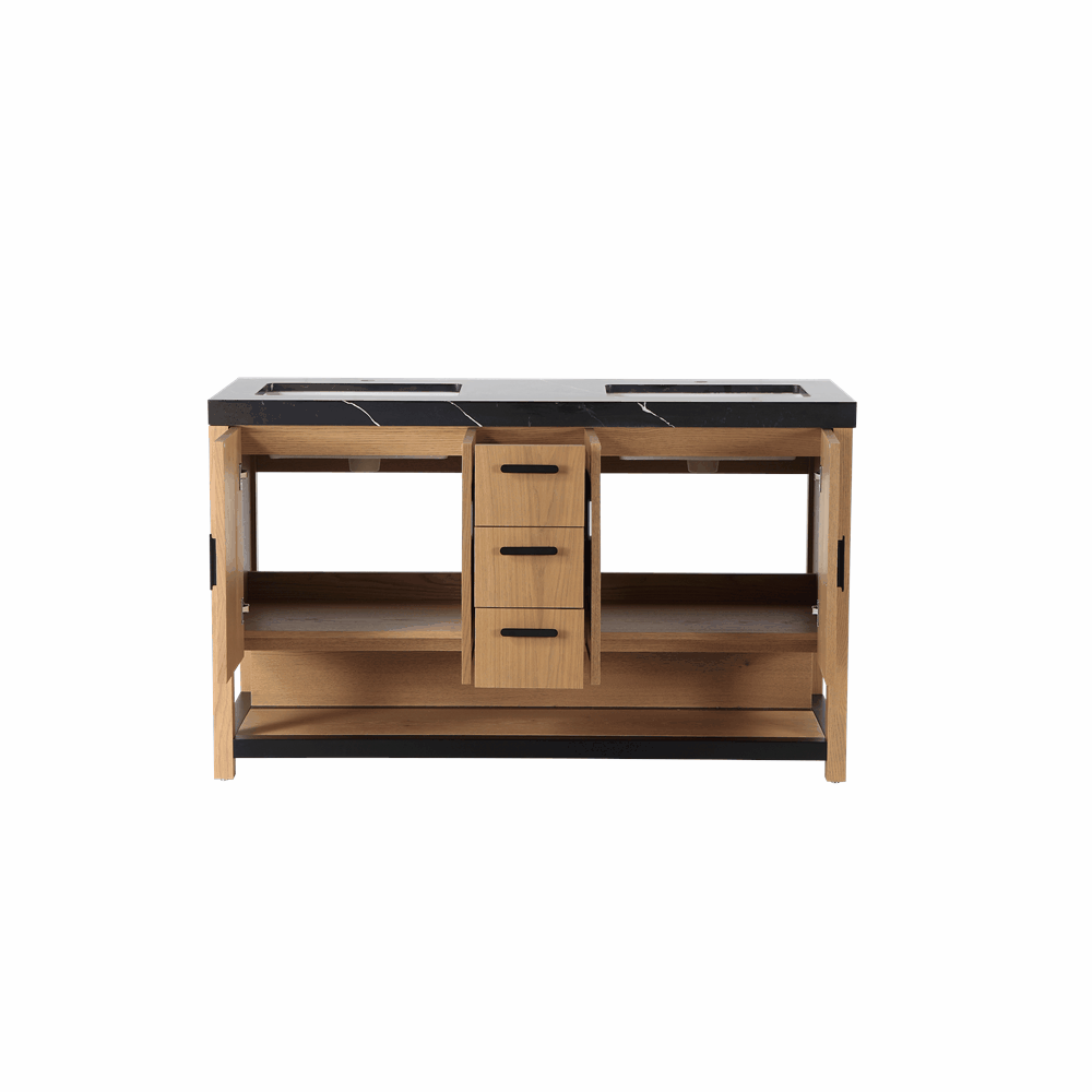 WINCHESTER 60” FOREST GREEN FREESTANDING MODERN BATHROOM VANITY (WHITE COUNTERTOP)