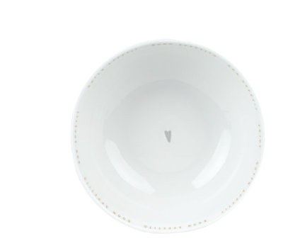 Organic shape porcelain serving bowl