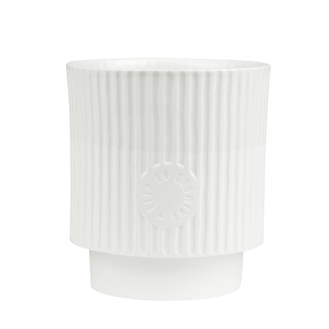 Friends of the Family Porcelain Flower Pot - White Minimalist Design for Herbs and Plants