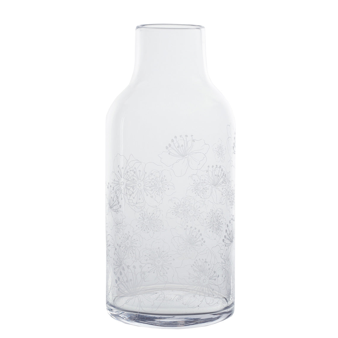 Glass Vase with Flowers Decoration - Tall Storage or Flower Vase 11.8"
