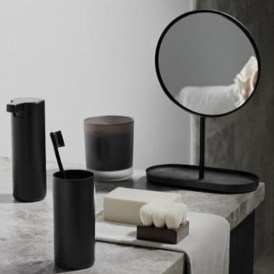 BLOMUS MODO black vanity mirror in bathroom setting