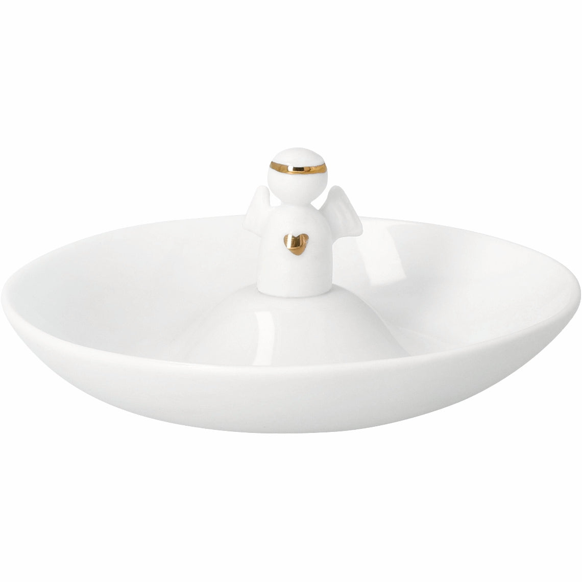 Porcelain Angel Figurine Decorative Storage Dish for Trinkets and Jewelry