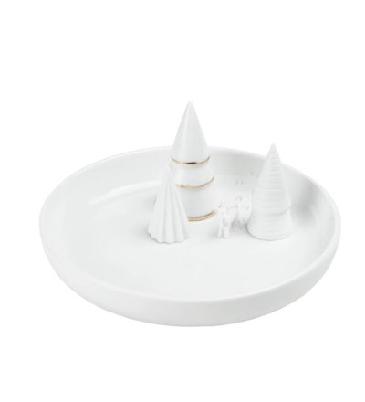 Porcelain Stories Christmas tree forest serving dish