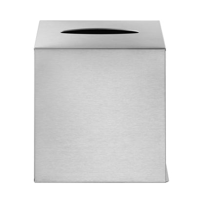 NEXIO boutique tissue box cover in brushed stainless steel