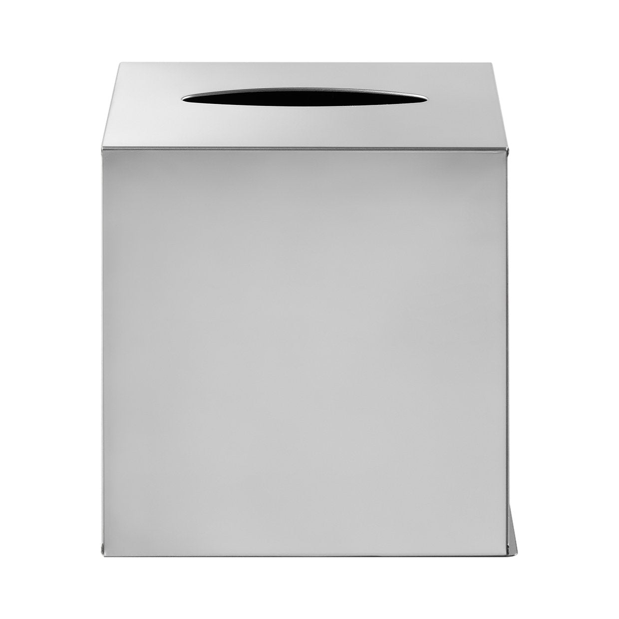 NEXIO boutique tissue box cover in polished stainless steel