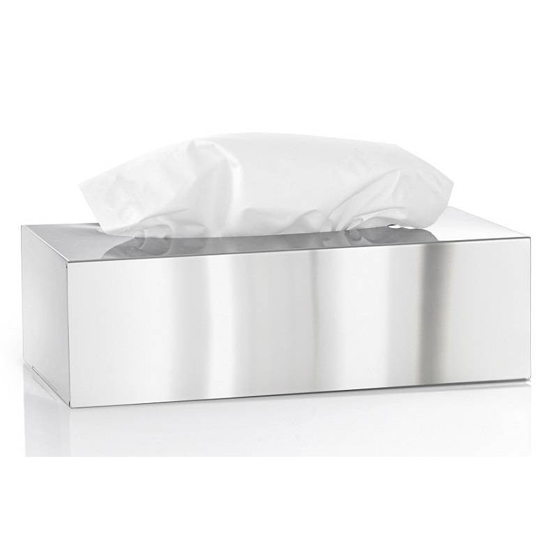 NEXIO facial tissue cover in polished stainless steel
