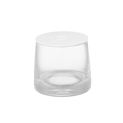 AVA glass bathroom canister in White
