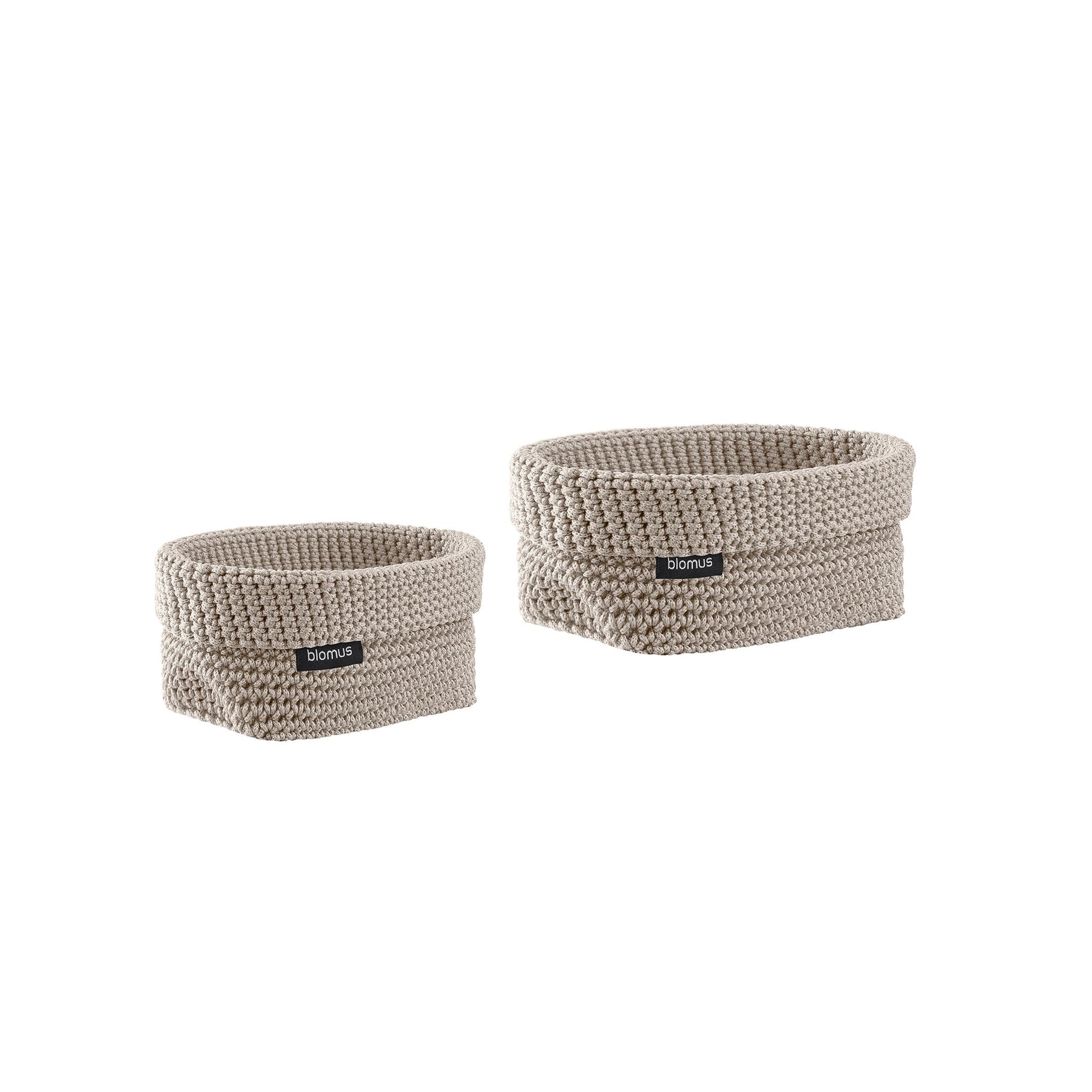 BLOMUS TELA crochet storage basket set in Moonbeam