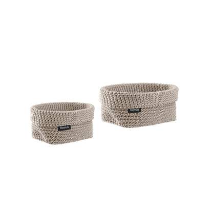 BLOMUS TELA crochet storage basket set in Moonbeam