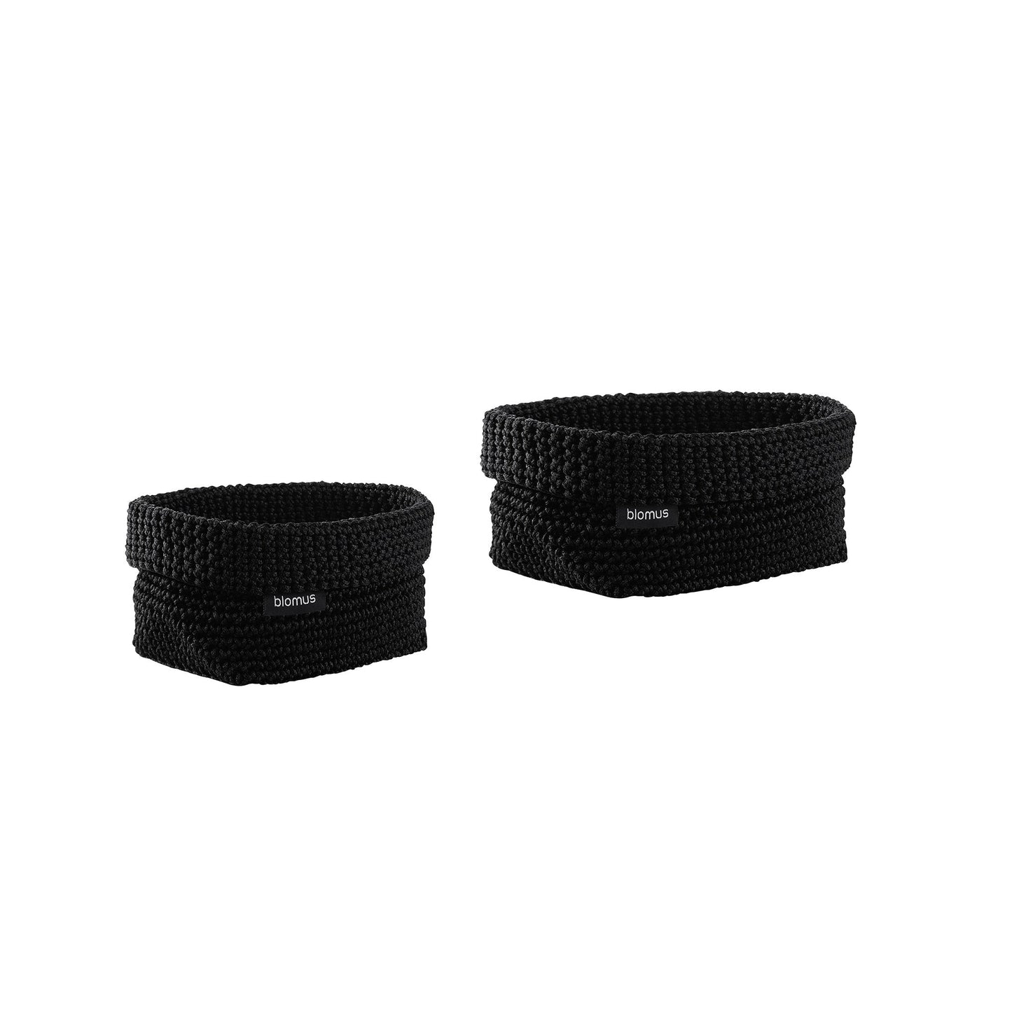 BLOMUS TELA crochet storage basket set in Black