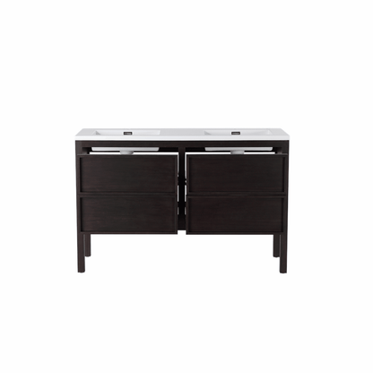 ANNECY 55” DARK WALNUT FREESTANDING MODERN BATHROOM VANITY