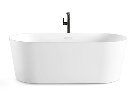 CD 60-inch BT-03 Matte White Modern Freestanding Bathtub (Acrylic)