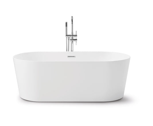 CD 60-inch BT-03 Gloss White Modern Freestanding Bathtub (Acrylic)