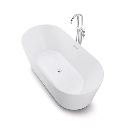 CD 67-inch BT-03 Gloss White Modern Freestanding Bathtub (Acrylic)