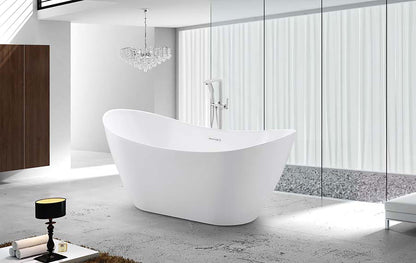 CD 60-inch BT-06 Gloss White Modern Freestanding Bathtub (Acrylic)