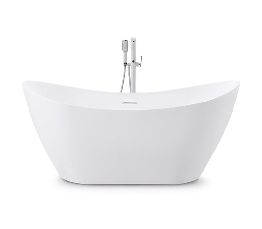 CD 60-inch BT-06 Gloss White Modern Freestanding Bathtub (Acrylic)