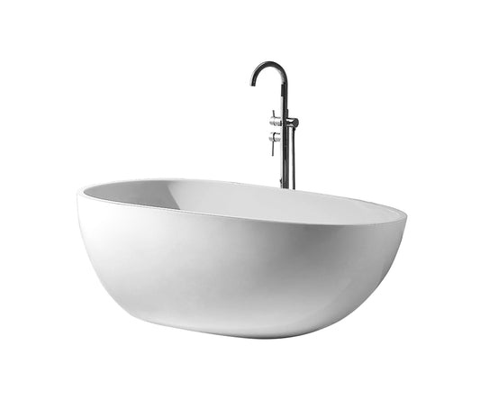CD 67-inch SP-1893 Gloss White Modern Freestanding Bathtub (Acrylic)