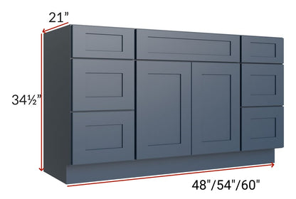 48" Bathroom Vanity, White Shaker Vanity, Double Door Cabinet, Single Sink Base Vanity -48" W x 34.5"H x 21"D