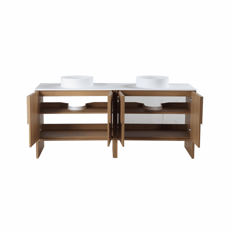 CELLE 72” DARK WALNUT FREESTANDING MODERN BATHROOM VANITY