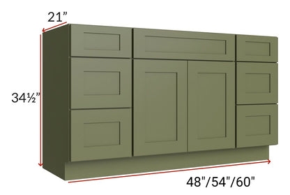 48" Bathroom Vanity, White Shaker Vanity, Double Door Cabinet, Single Sink Base Vanity -48" W x 34.5"H x 21"D