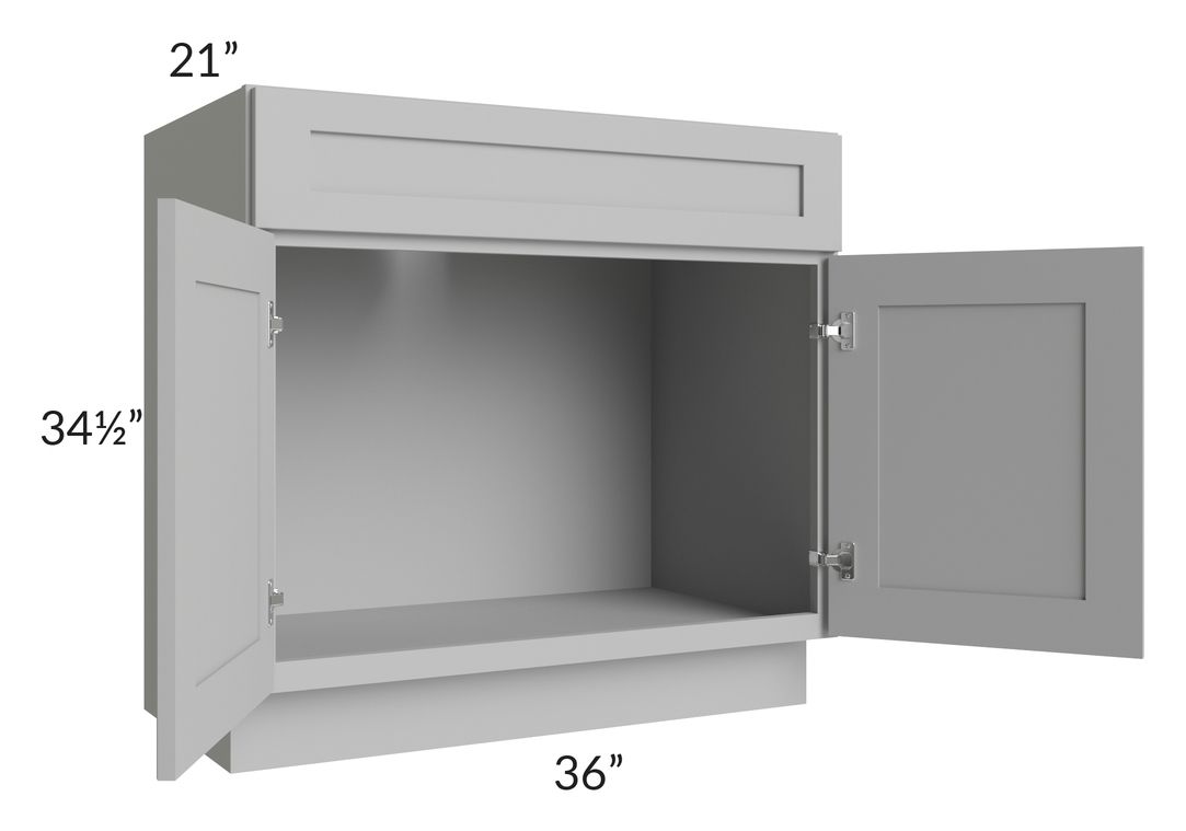 24" Bathroom Vanity, White Shaker Vanity, Double Door Cabinet